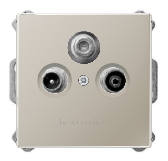 TV-FM-SAT розетка оконечная JUNG LS 990, Нержавеющая сталь