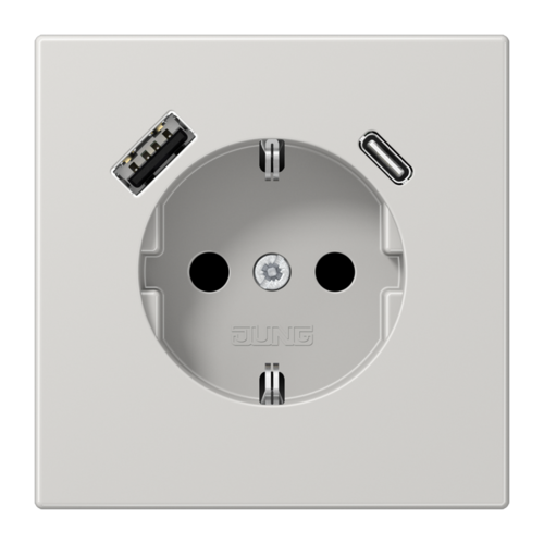 Розетка 2К+З 16А 250В~, с разъемом  USB Typ AC