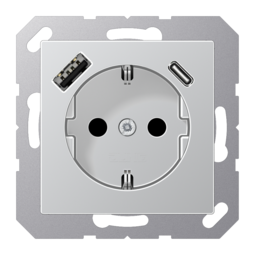Розетка 2К+З 16А 250В~, с разъемом USB Typ AC